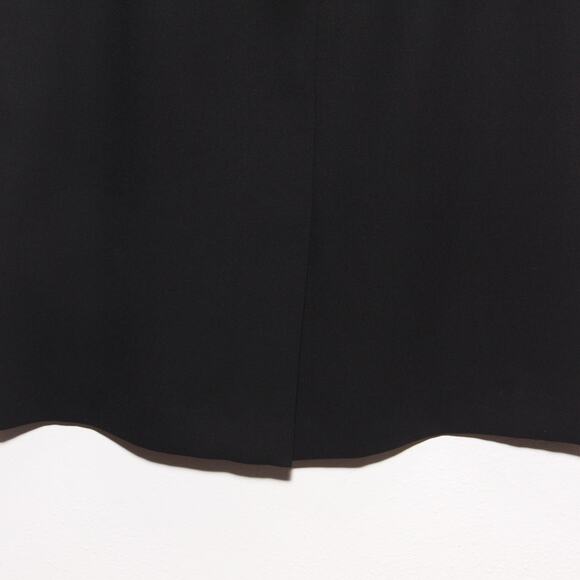 Vintage LeSuit Satin Ruffle Collar Black Suit skirt set Size 8 - Picture 12 of 12